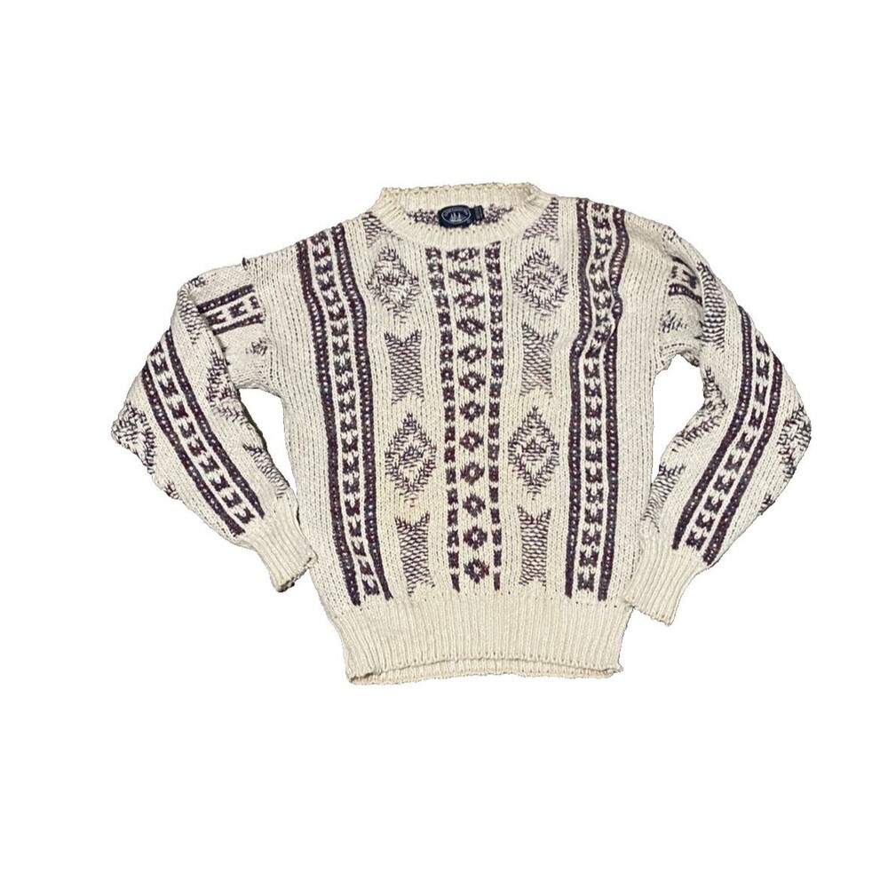 Boat house Row Mens VTG 90's Sweater Aztec Pattern Grandpa Cotton USA L